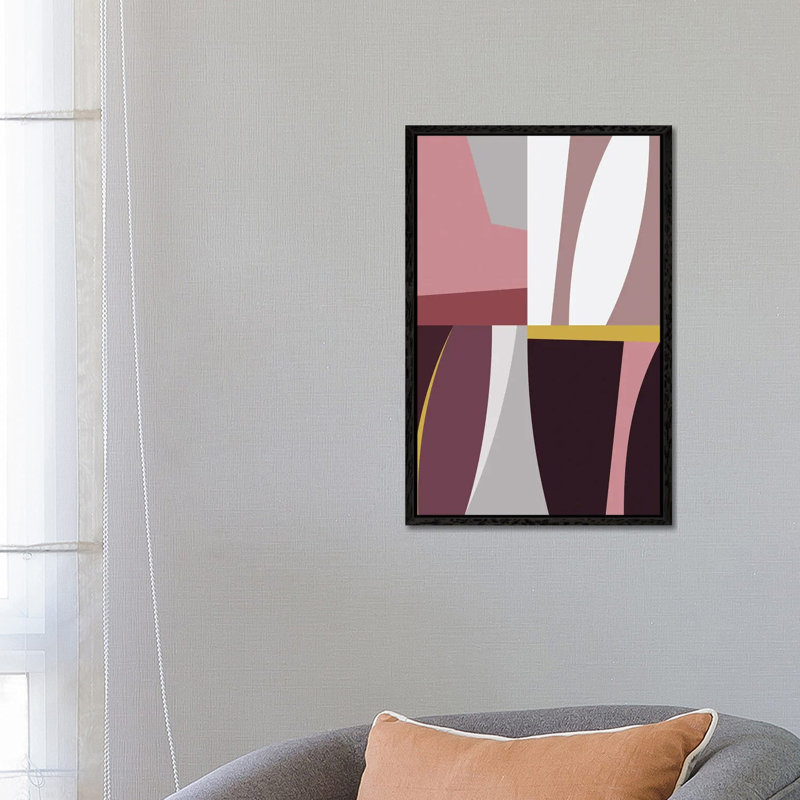 Geometric Landscape XV - Print on Canvas, 66.04 cm H x 45.72 cm W, Black Framed