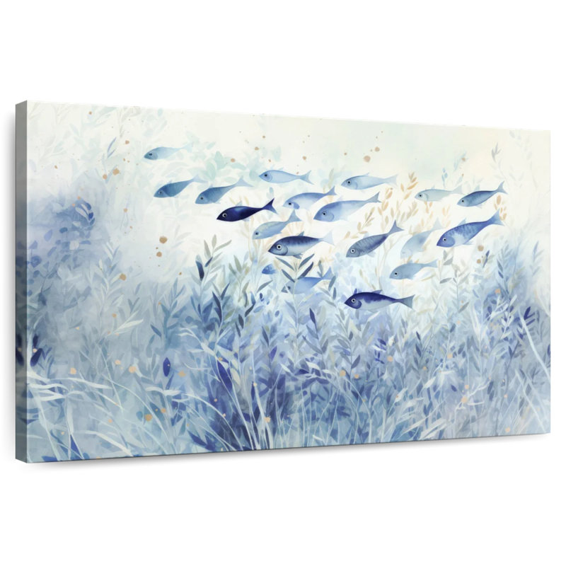 Blue School Of Fish, 32" H x 48" W