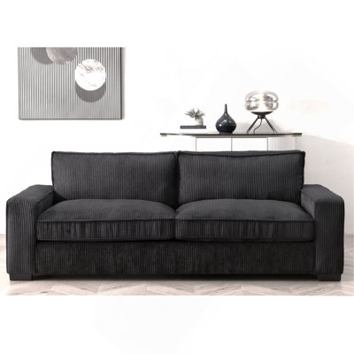 Canapé luxueux en velours côtelé de luxe avec un design élégant, spacieux et confortable pour 3 personnes, idéal pour le divertissement et les moments de détente, grand