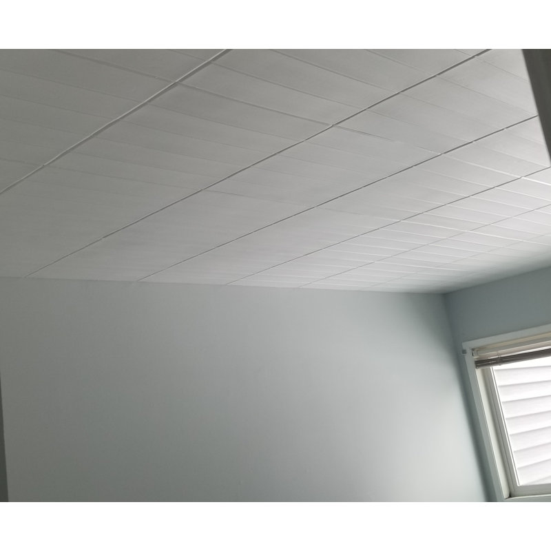 19.6'' L x 19.6'' W Smooth Polystyrene Glue Up Ceiling Tile In White
