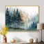 «Morning Fog Pine Tree Mountain Trail», reproduction d'art sur toile encadrée en pin-1293984822-1293984824-1293984819