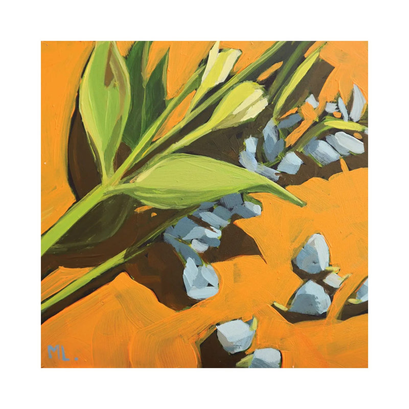 Orange Background 1 Piece Wrapped Canvas Painting, 30.48 cm H x 30.48 cm W
