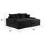 Canapé double Teya, 2 coussins, revêtement en chenille noire, 94 po-117559221