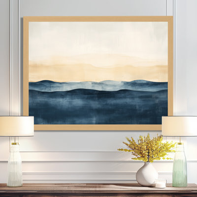 Littoral en abstraction douce I - Tableau de paysage moderne encadré