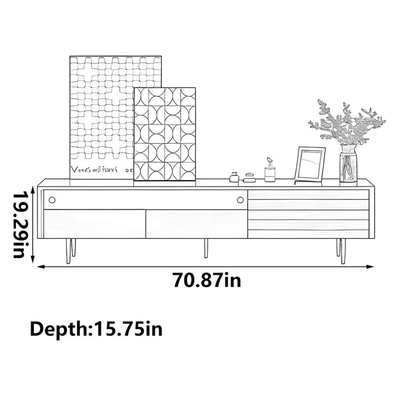 Meuble télé léger et tendance, 70.87"
