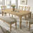 Jahnya 6-Piece Dining Table With 4 Cross Back Dining Chairs And Bench, Light Oak Finish