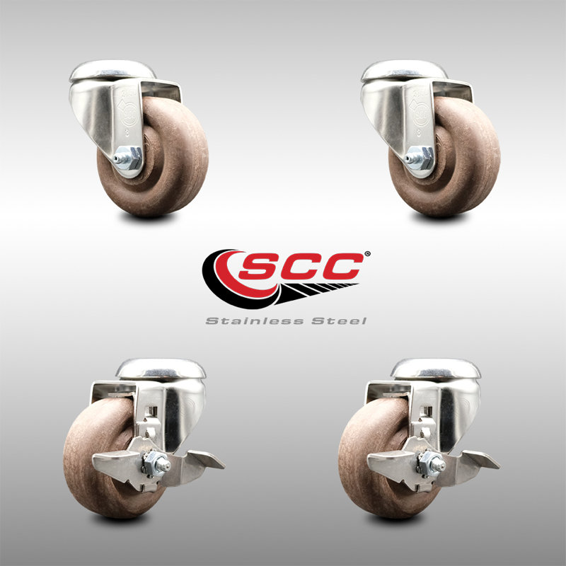 Roulettes pivotantes, H 3,5 po x l 3,5 po
