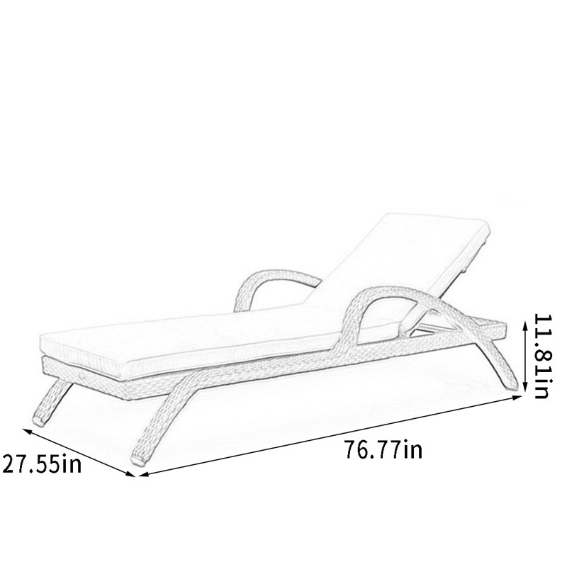 Tenise Outdoor Wicker Chaise Lounge , Cushion Included