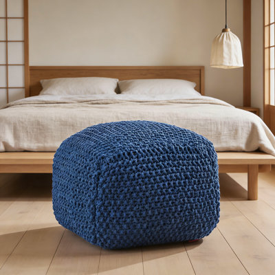 Pouf en coton tricoté Pim 20,5 x 20,5 x 16,5
