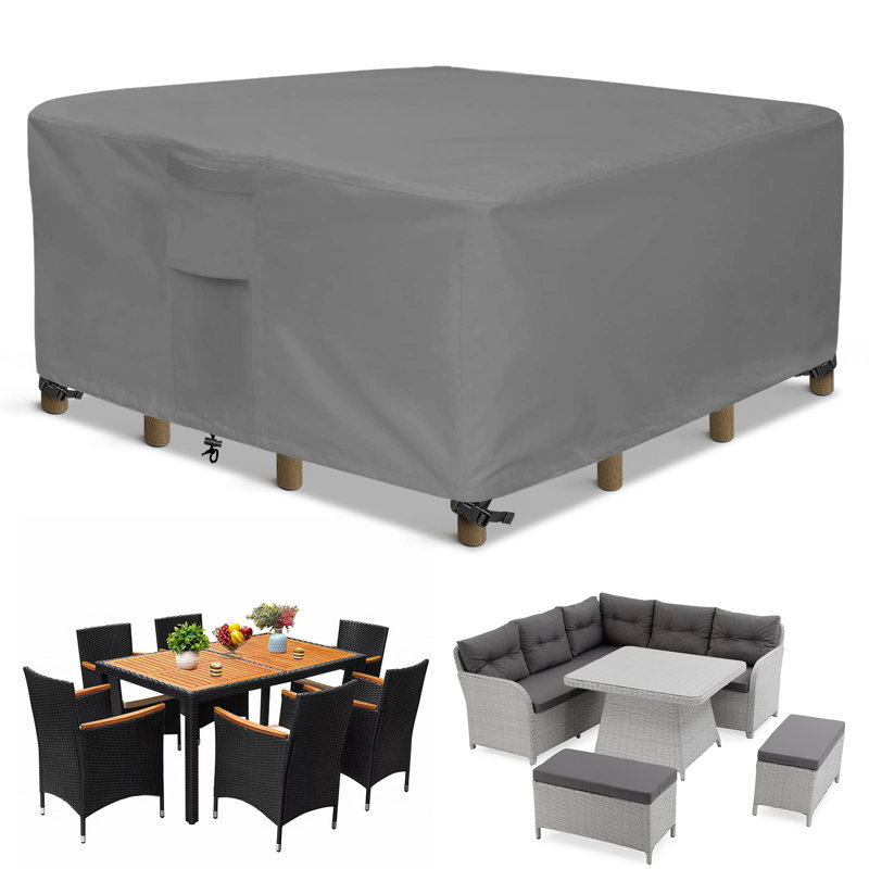 Gray Patio Table Cover Furniture Cover For Large Patio Sets