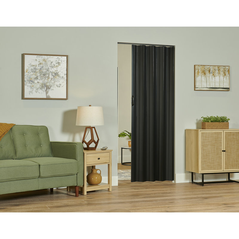 Porte accordéon en PVC / vinyle Spectrum Sienna, 36 po x 80 po, Noir