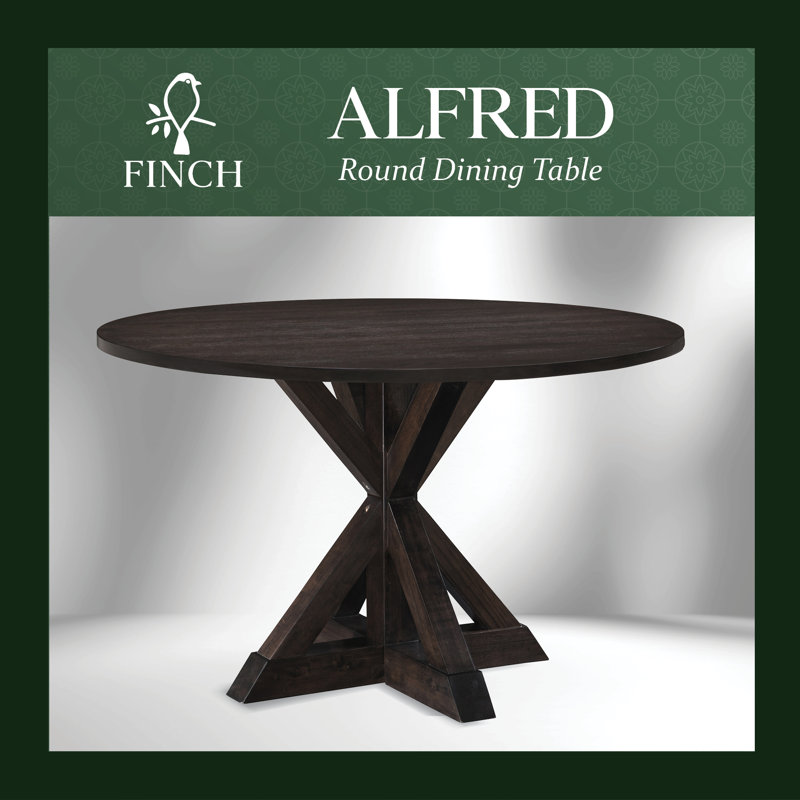 Table de salle à manger Alfred, Brun foncé rustique