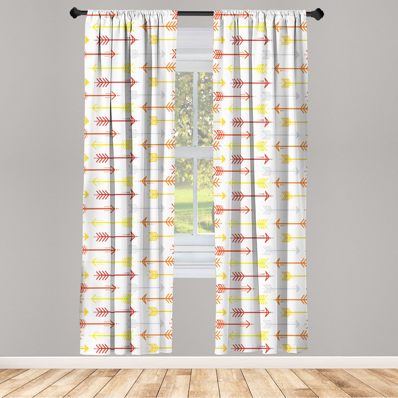 «Dakota Fields Boho», reproduction de motif de flèche rétro, paire de, L 28 po x L 63 po, Orange / jaune / rouge