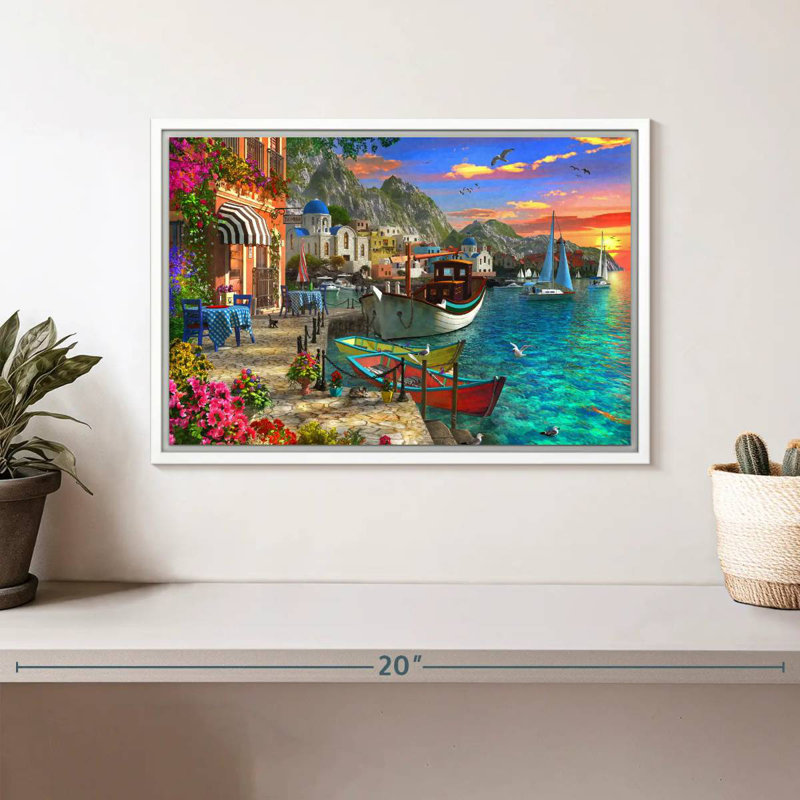 Grandios Grèce, Cadre flottant blanc, 13 po x 9 po