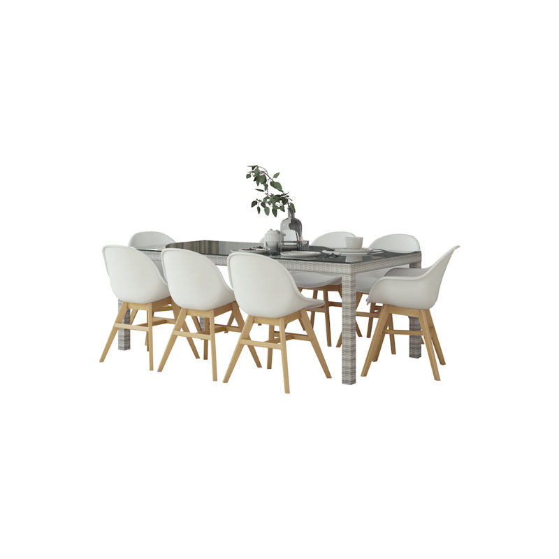 Ensemble de table de salle à manger d'intérieur 9 pièces Tumin Ensemble de table de cuisine avec 8 chaises