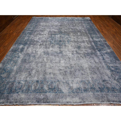 9'11" x 13'0" Vintage Gray Erased Vintage Zoroastrian Karman Clean Oriental Rug
