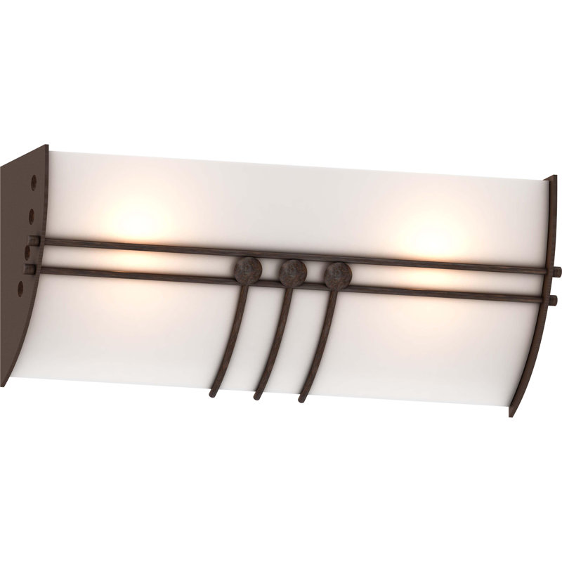 Avila 2-Light Indoor Italian Dusk Fluorescent Wall Mount Wall Sconce Vanity Light Bath Bar with White Glass, Italian Dusk