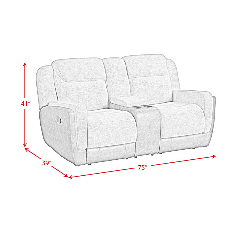 Viper Motion Loveseat with Console, Beige Polyester
