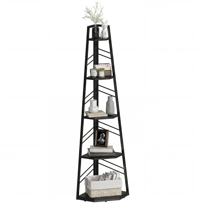 36.5cm W Metal Shelving Unit, Black