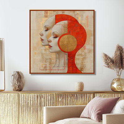 «Double Portrait Inner Self Beauty - Abstract Portraits», reproduction d'art mural