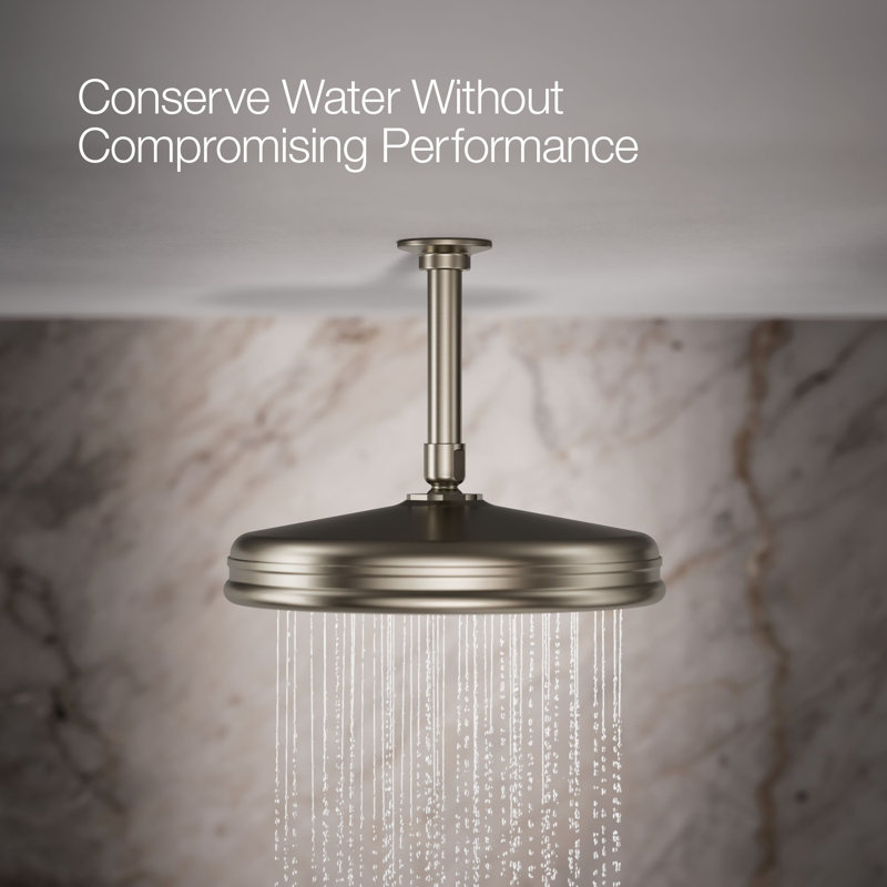 Traditional Round 10" Rainhead with Katalyst Air-Induction Spray, 2.5 Gpm, Vibrant Brushed Nickel