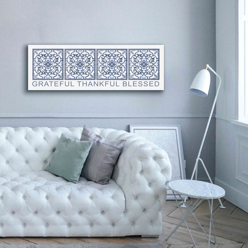 «Grateful, Thankful, Blessed Pattern» par Cindy Jacobs, art mural sur toile, H 20 po x l 60 po x P 1,5 po
