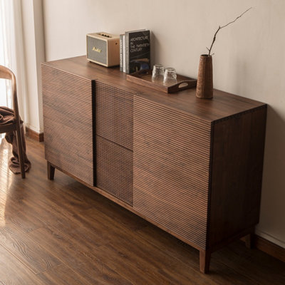 Buffet minimaliste en bois de noyer noir