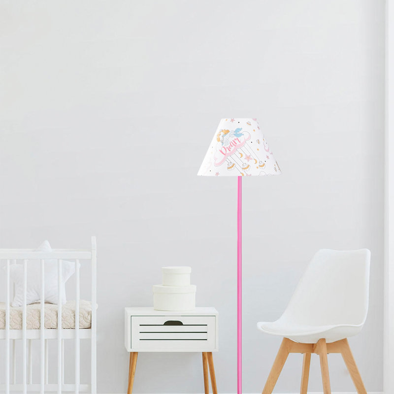62.99'' Pink Traditional Floor Lamp with Outlet