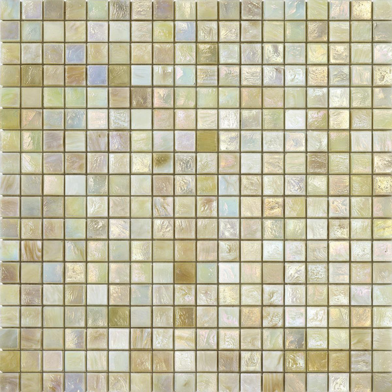 5/8" x 5/8" Iridescent Glass Mosaic, Beige