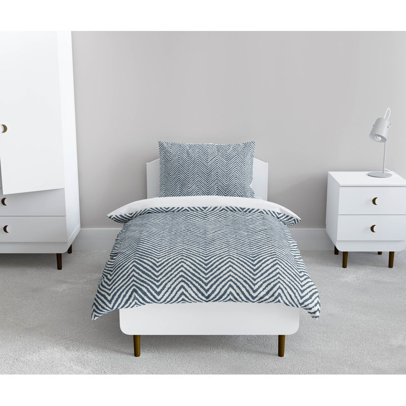 Ensemble d'édredon léger à chevrons, Bleu