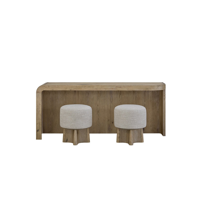 English Knotty Oak Entertainment Cole with Stools