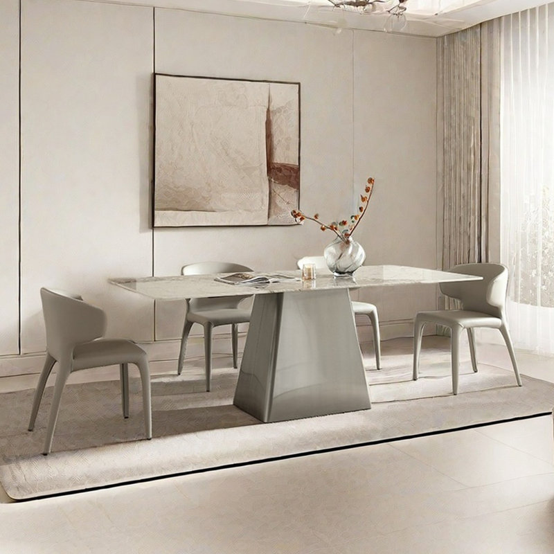 Modern light luxury rectangular dining table sets., 29.53"H x 62.99"L x 31.5"W