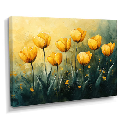 Aquarelle, tulipes, bouquet de fleurs d'été IV - tulipes, art mural