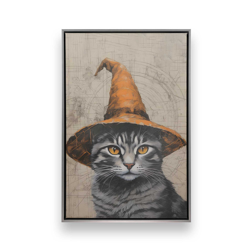 «The Bewitching Cat», reproduction sur toile, H 12,75 po x l 8,75 po, Chrome poli