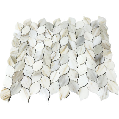 12" x 12" Calacatta Gold Marble Leaf Mosaic Wall & Floor Tile