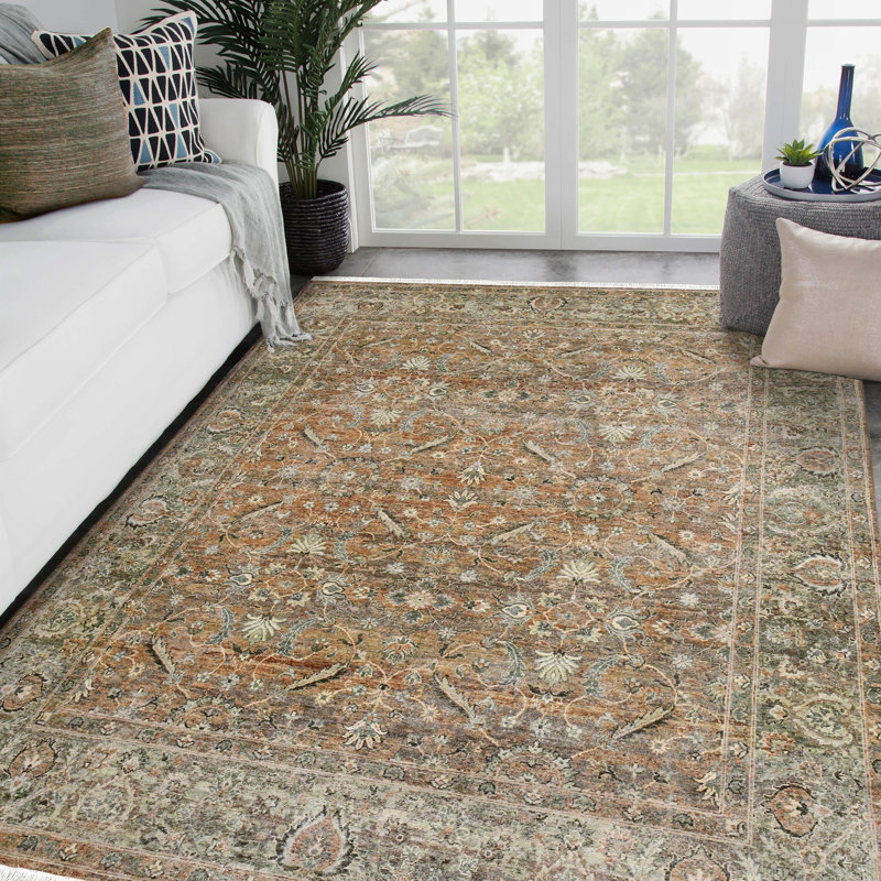 Oriental Handmade Hand-Knotted Area Rug in Brown, Rectangle 2' x 3'