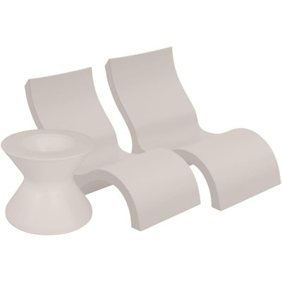 Ledge Lounger Signature Lowback Chairs with Signature Tall Ice Bin Side Table