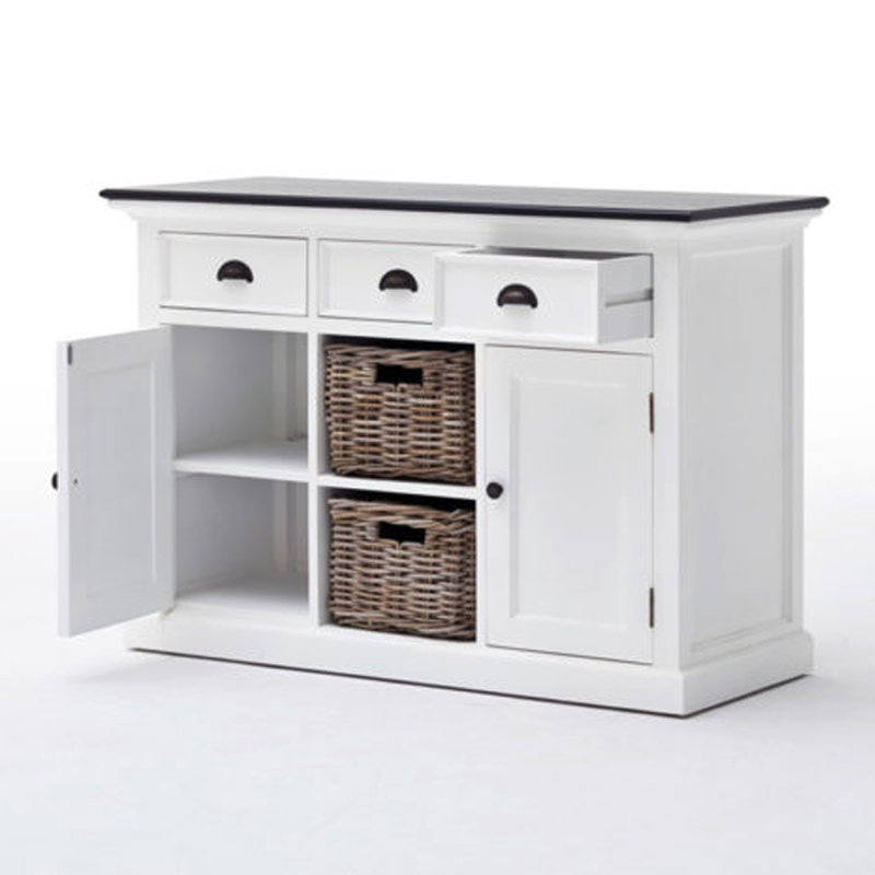 Guisborough 49.21'' Sideboard, White/Black