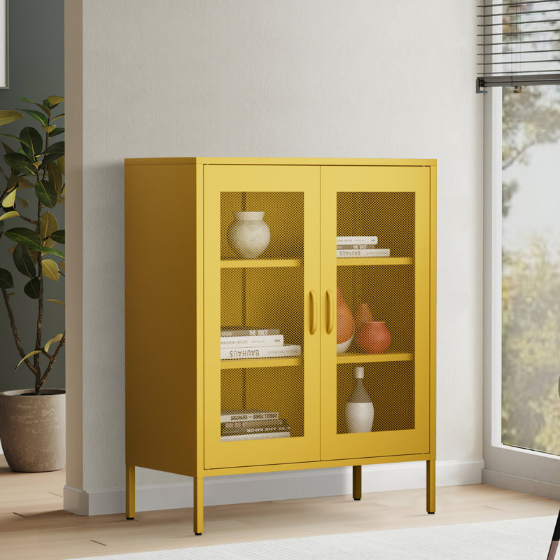 Armoire de rangement de 31,5 po de large Fundin, Jaune