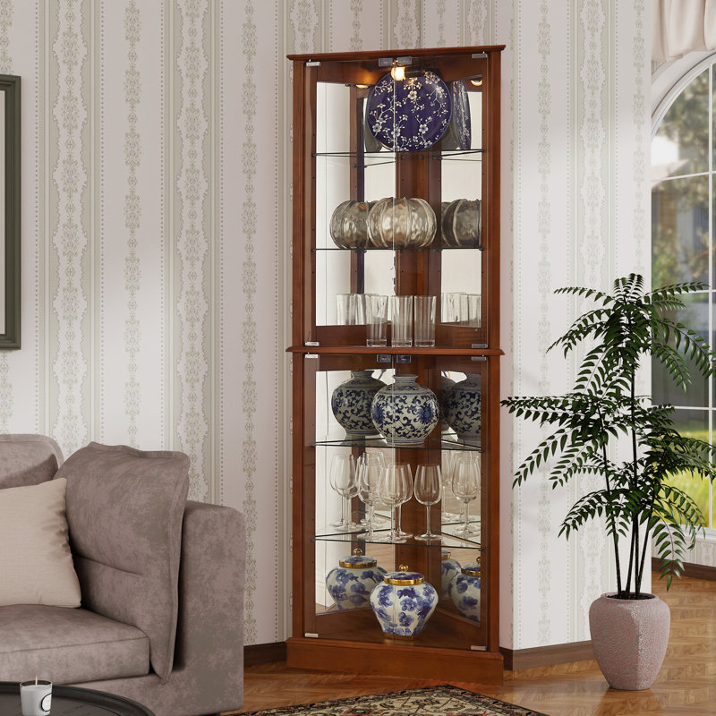 Armoire d'angle Curio, Noyer foncé