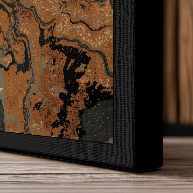 Desert Waterway Landscape - Wrapped Canvas, 24x16 - 61.0 x 40.6 cm, Black Border