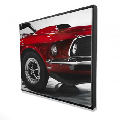Classic Red Car Print On Canvas