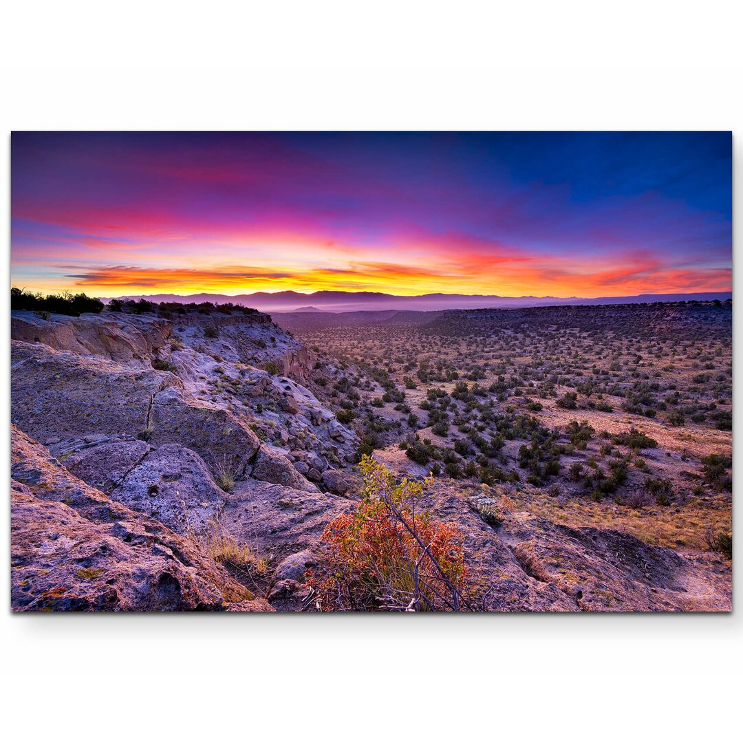 Leinwandbild Sonnenaufgang über Bandelier National Monument