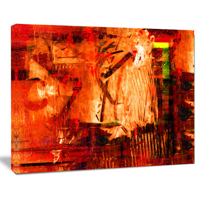 Abstrait rouge feu - œuvre d'art sur toile abstraite