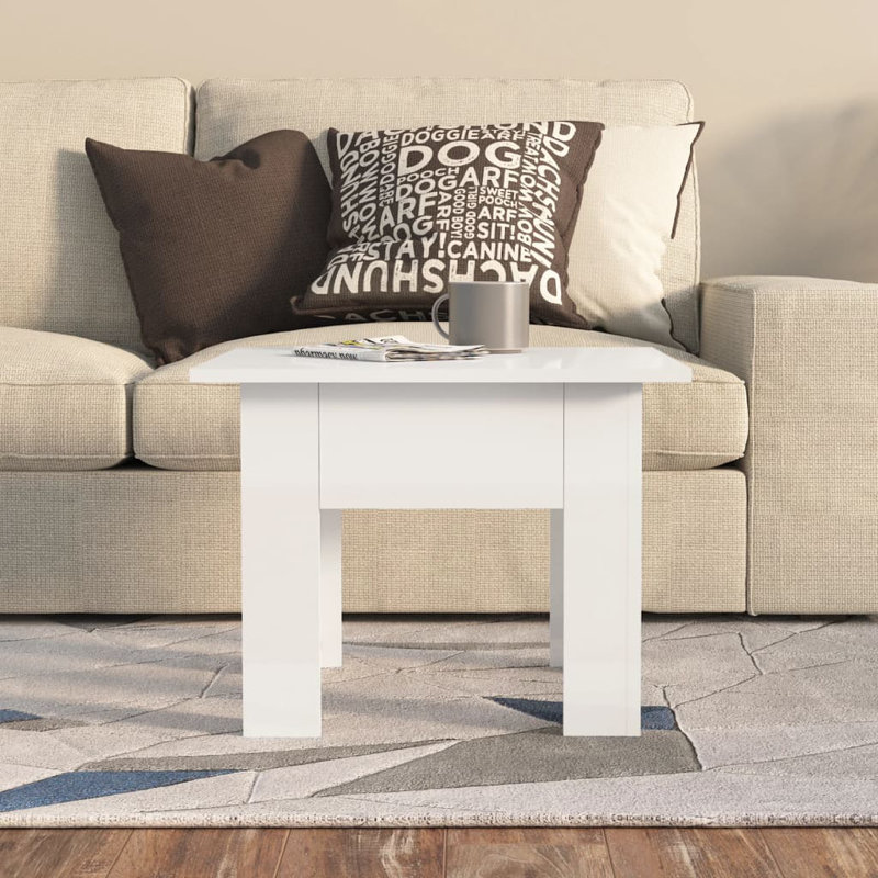 Engineered Wood End Table, Black, 21.7"x21.7"x16.5"
