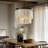 Johncarl 5 Light Modern Coastal Natural Capiz Shell Chandelier in Black Lighting