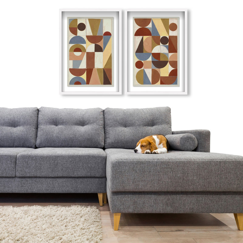 Tiled Set Set by Oliver Gal, 93"H x 63"W, White Shadowbox