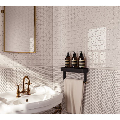 Le Cafe 3/4" x 3/4" Circle Glossy Porcelain Mosaic Tile