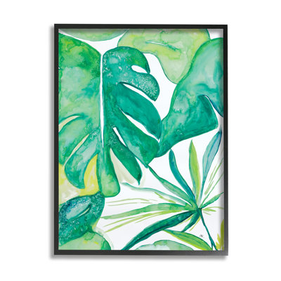 Green Tropical Palms Monstera Plants Jungle Foliage by Kat Papa - Painting