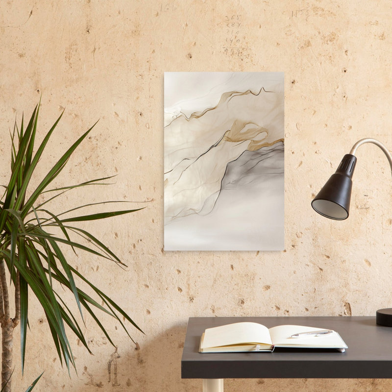 Abstrait abstrait Golden Flow, 24" H x 16" W